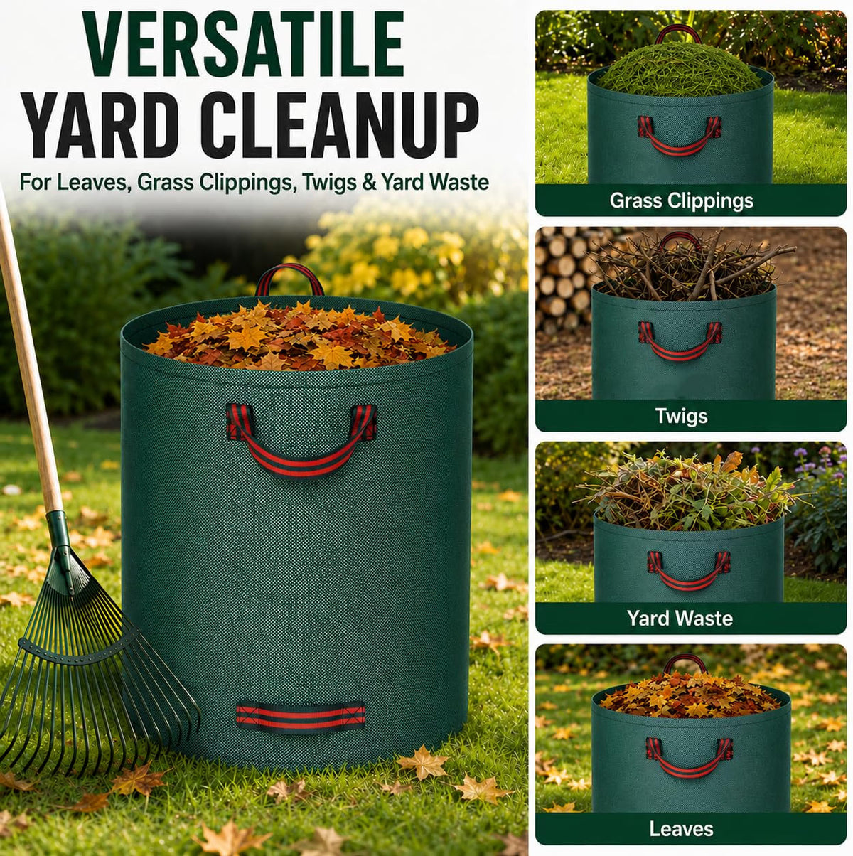 The Heavy-Duty Yard Waste Bag (80-Gallon) Leaf Clams