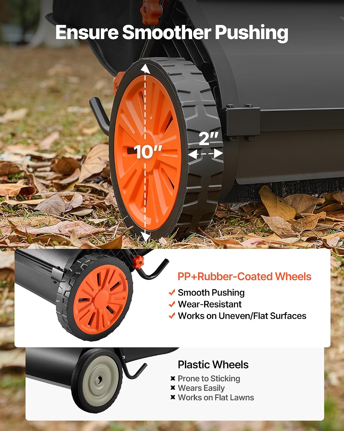 The Push Lawn Sweeper (26in) Leaf Clams