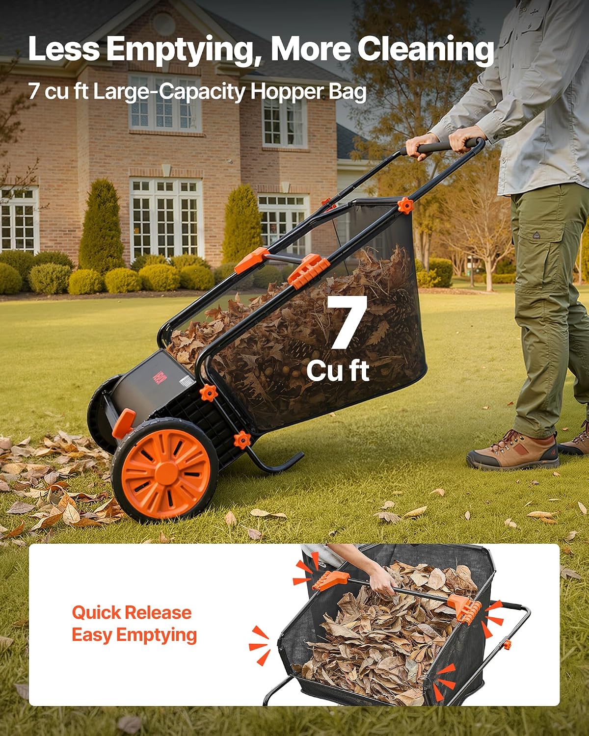 The Push Lawn Sweeper (26in) Leaf Clams